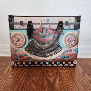 MCM Colorful Typewriter Print Handbag